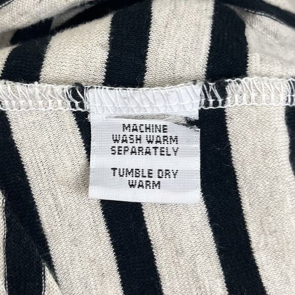 Cut Loose Cotton Linen Stripe V-Neck Top S Small 3/4 Sleeve Lagenlook Boho - Picture 4 of 4